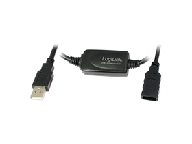 LogiLink USB 2.0 prodlužovací kabel, 15m, černý