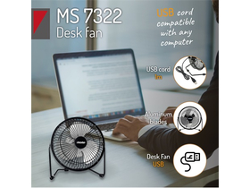 Mesko MS7322 stolni ventilator, USB 15 cm