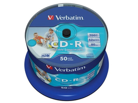 Verbatim CD-R 700 MB, 80min, 52x, hengeren (50db)