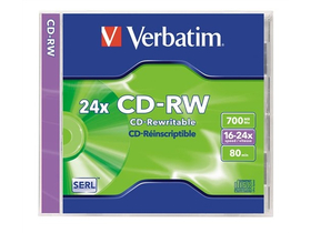 Verbatim CD-RW 700 MB, 8-10x újraírható normál tokban