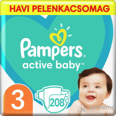 Pampers Active Baby pelenka Monthly Box, 3-as méret, 208 db 
