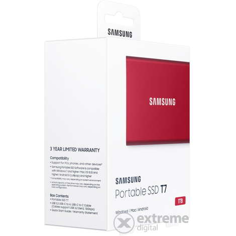 Samsung T7 Touch 1TB externer SSD, rot (MU-PC1T0R/WW)