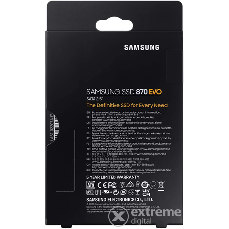 Samsung 870 EVO 500GB SATA 2,5" Solid State Drive (SSD) (MZ-77E500B/EU), intern