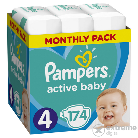 Pampers Active Baby pelene Monthly Box, veličina 4, 174 kom.