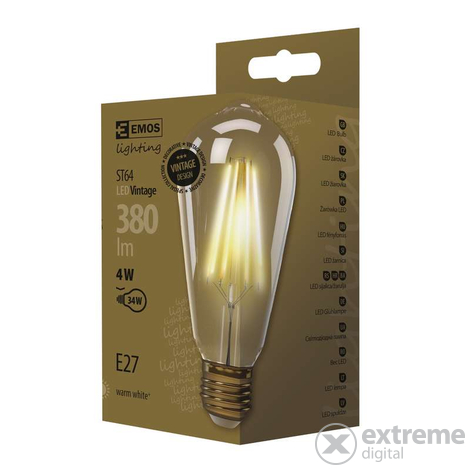 Emos Z74302 LED lampa (E27, ST64, 380Lm, 2200K, 4W, toplo bijela)