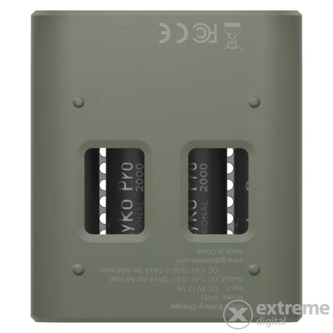 GP ReCyko M451 USB akkumulátortöltő gyorstöltő funkcióval + ReCyko Pro AA 2000mAh(B53455), 4db