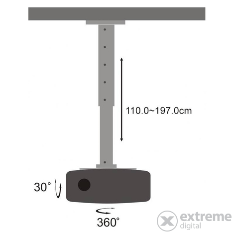 Sbox PM-200XL nastavitelná stropní konzola na projektor, 15kg