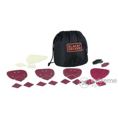 Black & Decker BEW230BCA Mouse® brúska s 10 druhmi brúsnych tanierov, taška, 550 W - [otvorená]