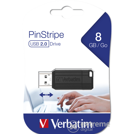 Verbatim 8GB Pin Stripe pendrive, černý