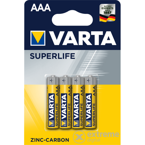 Varta Superlife R03 AAA mikro szén-cink elem, 4db