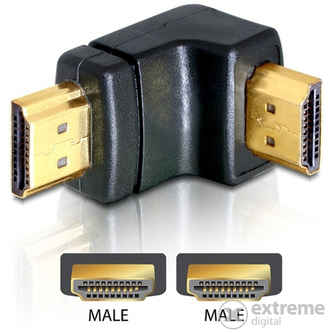 Delock 65073 adapter HDMI muški-HDMI muški 90° dolje