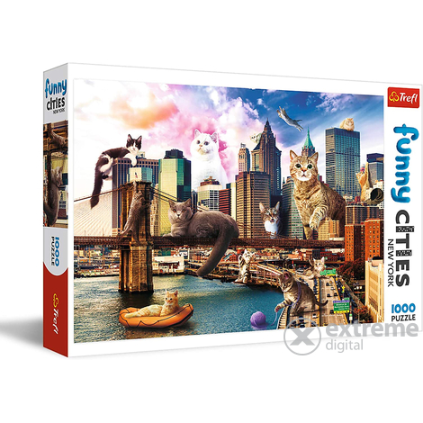 Trefl Crazy City - Macskák New Yorkban puzzle, 1000 darabos