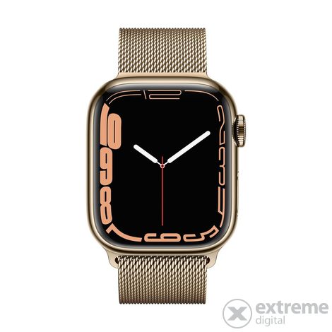 Apple Watch Series 7 GPS + Cellular 45mm, Zlaté, se zlatým milánským tahem