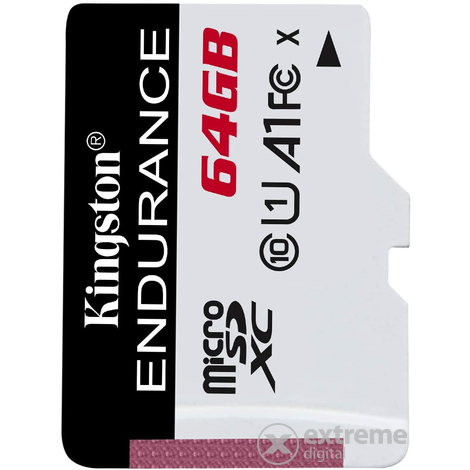 Kingston High Endurance 64GB microSDHC memóriakártya, Class 10, A1, UHS-I (SDCE/64GB)