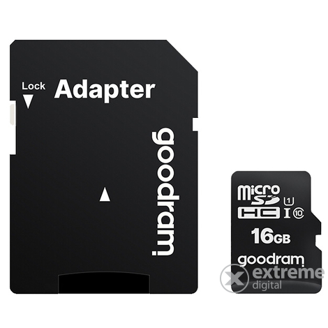 GoodRam TransFlash 16GB microSDHC memóriakártya, Class 10, UHS-1m + SD adapter