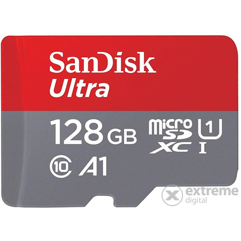 SanDisk 186505 128GB microSD Ultra Android memóriakártya, 120MB/s,  A1, Class 10, UHS-I