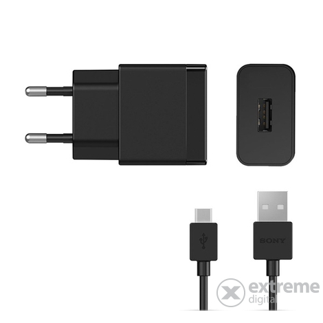 Sony USB mrežni punjač, Type-C kabel, crni