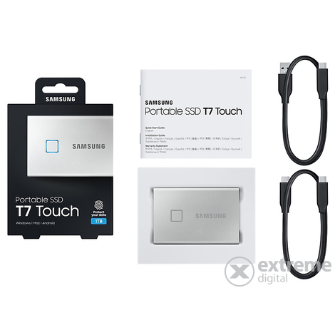 Samsung T7 Touch 1TB externý SSD disk, strieborný