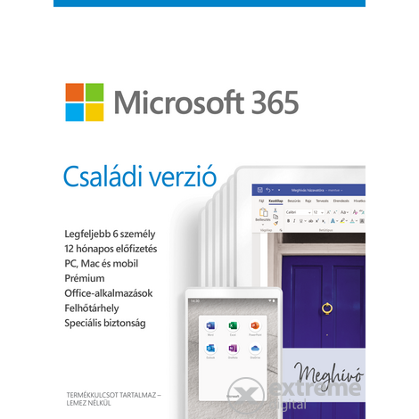 Microsoft 365 családi verzió HUN 1 év (6GQ-01156)