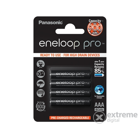 Panasonic Eneloop Pro 900mAh AAA baterky, prednabité, 4 ks