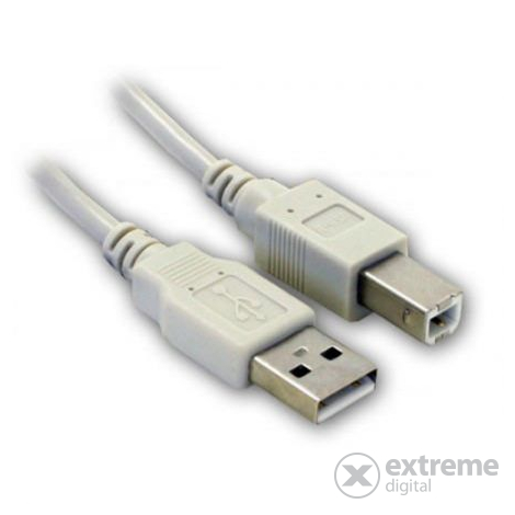 Wiretek USB A-B összekötő kábel, 1.8m