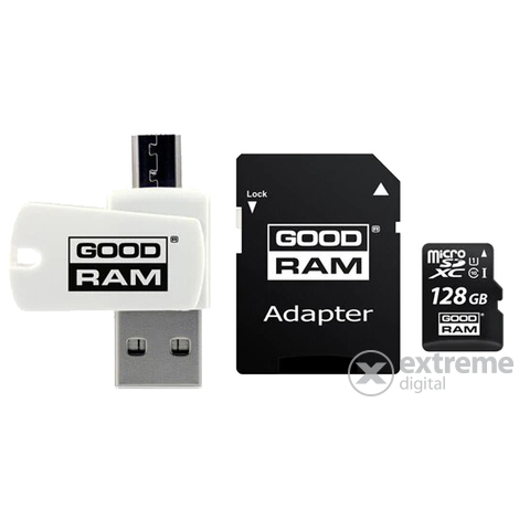 GoodRam All In One TransFlash 128GB microSDHC Evo memorijska karta, Class 10, UHS-1 + SD adapter + USB  čitač kartice