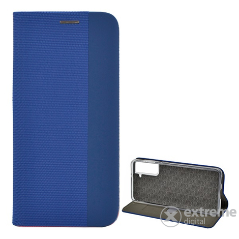 Gigapack kožený obal pre Samsung Galaxy S21 (SM-G991) 5G, modrý, vzor textil
