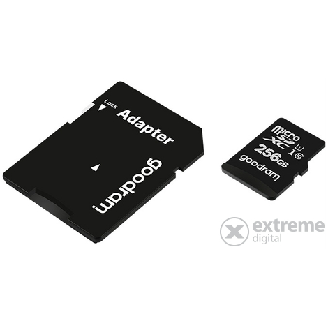 GoodRam TransFlash 256GB microSDXC memóriakártya, Class 10, UHS-1 + SD adapter
