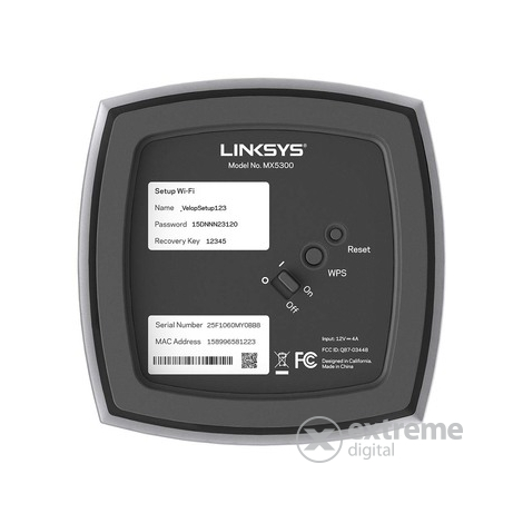 Linksys MX5300-EU Velop háromsávos intelligens Mesh Wi-Fi rendszer, fehér