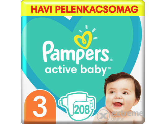Pampers Active Baby pelenka Monthly Box, 3-as méret, 208 db 