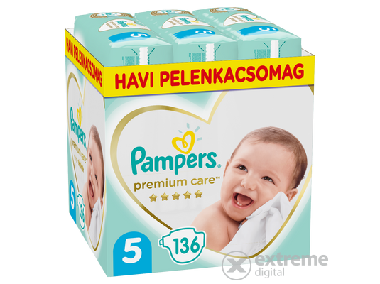 Pampers Premium Care pelenka Monthly Box 5 junior, 136 db