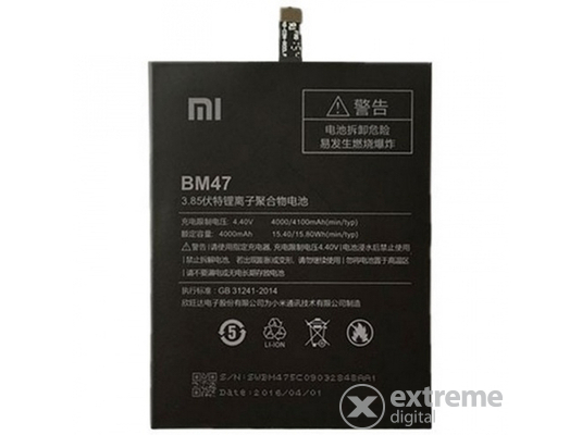 Xiaomi BM47 4000 mAh LI-Polymer akkumulátor (beépítése szakértelmet igényel!)