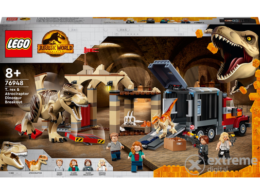 LEGO Jurassic World 76948 T-Rex és Atrociraptor dinoszaurusz szökése