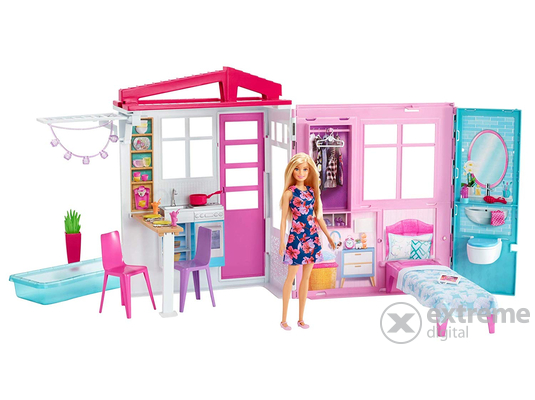 Barbie tengerparti ház babával (FXG55)