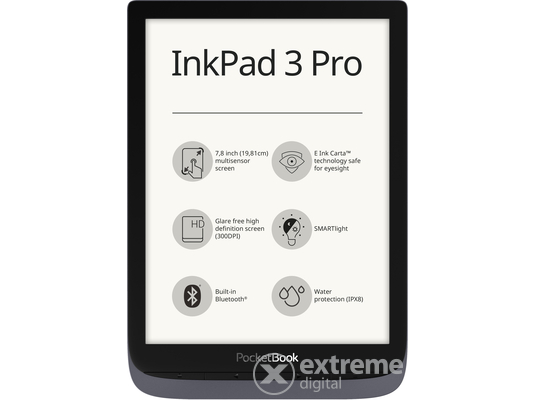 PocketBook Inkpad 3 Pro ebook olvasó, metálszürke