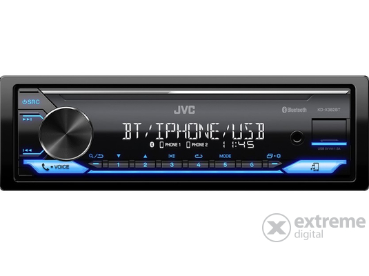 JVC KD-X382BT Autórádió Bluetooth-tal és sok extrával