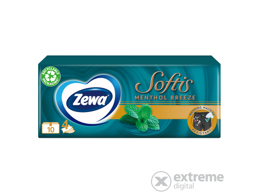 Zewa Softis Menthol Breeze illatosított papír zsebkendő, 4 rétegű, 10x9 db