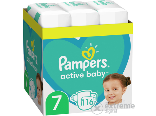 Pampers Active Baby Havi pelenkacsomag, 7-es méret, 15+ kg, 116 db