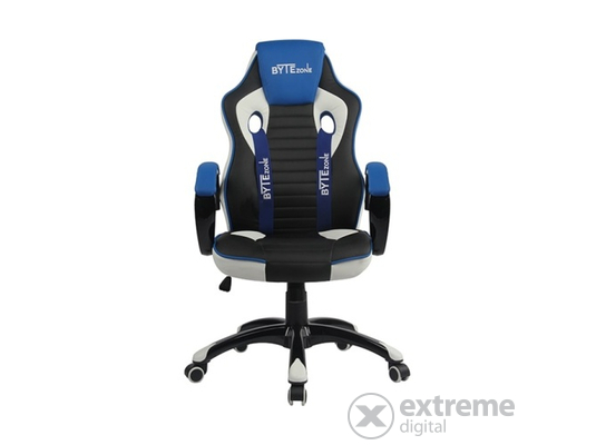 ByteZone RACER PRO gaming szék, poliamid , PU bőr, fekete-szürke-kék