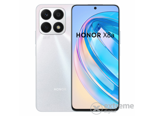Honor X8a Mobiltelefon, Kártyafüggetlen, 6GB RAM, 128GB, Dual SIM, LTE, Titánezüst 5109APEX