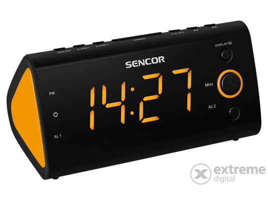 Sencor SCR 170 ébresztőórás, narancssárga LED kijelző